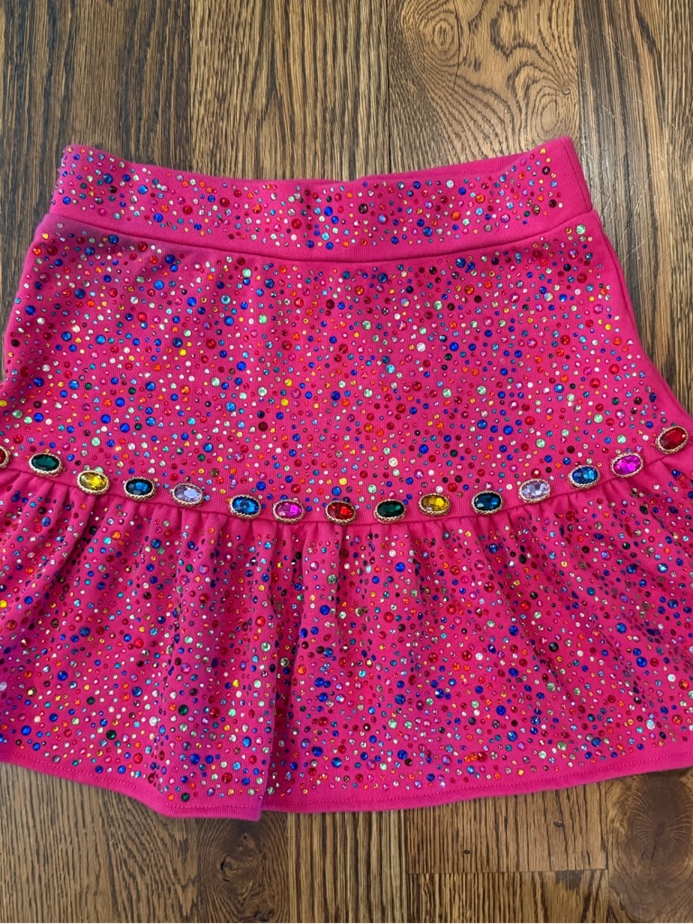QUEEN OF SPARKLES Pink Sparkly Skirt, SMALL